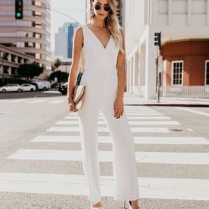 Aakaa white “style is forever” Vici jumpsuit